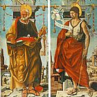 Peter Canvas Paintings - St Peter and St John the Baptist (Griffoni Polyptych)